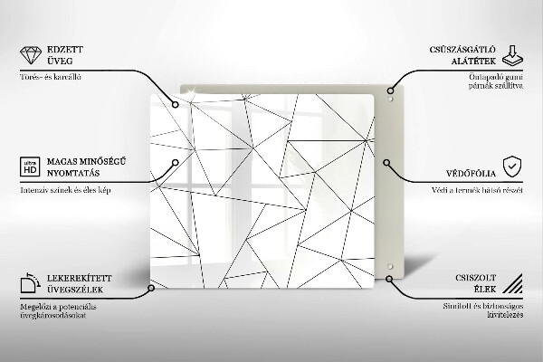 Zaščitna plošča za štedilnik Beli trikotniki