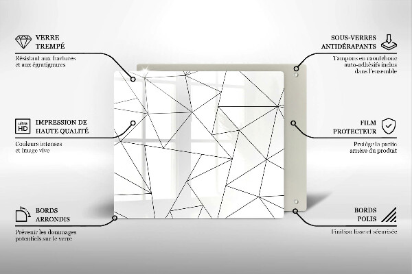 Zaščitna plošča za štedilnik Beli trikotniki