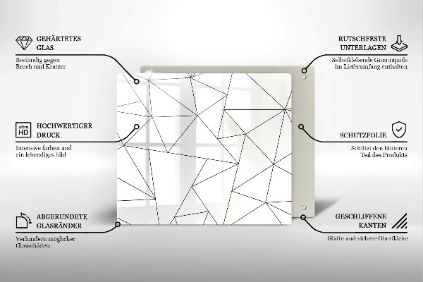 Zaščitna plošča za štedilnik Beli trikotniki