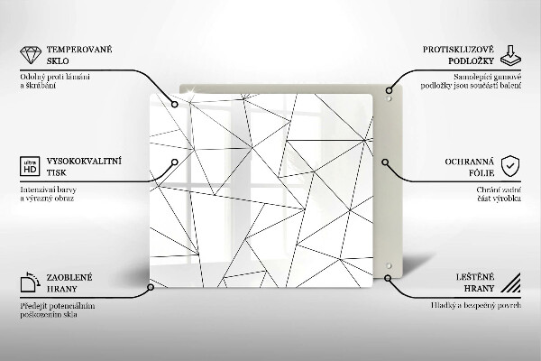 Zaščitna plošča za štedilnik Beli trikotniki