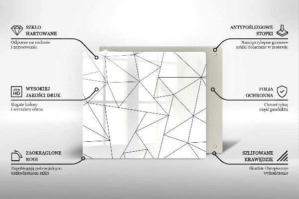 Zaščitna plošča za štedilnik Beli trikotniki
