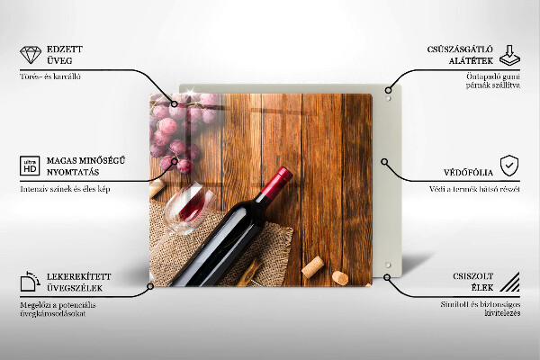 Zaščitna plošča za štedilnik Steklenica rdečega vina