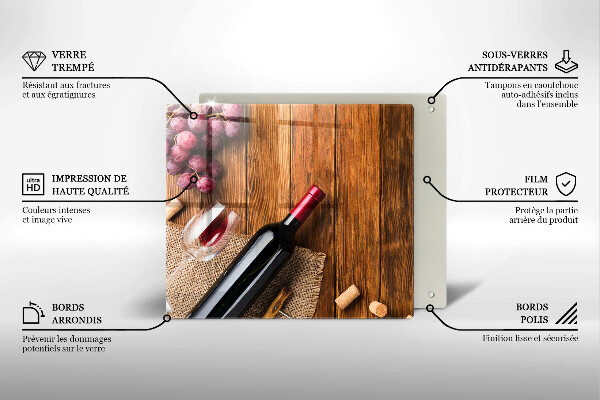 Zaščitna plošča za štedilnik Steklenica rdečega vina