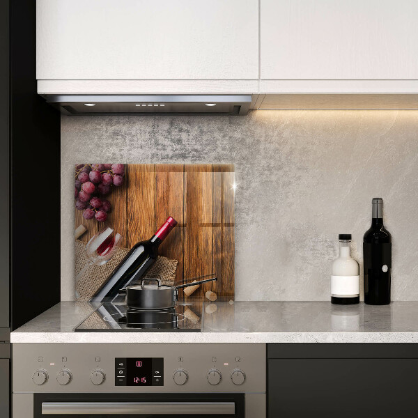 Zaščitna plošča za štedilnik Steklenica rdečega vina