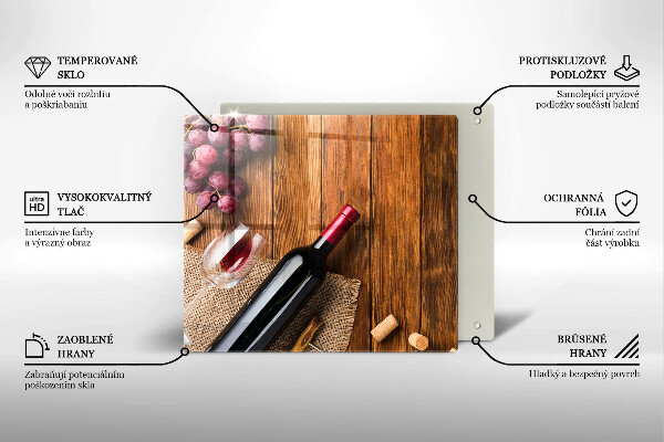 Zaščitna plošča za štedilnik Steklenica rdečega vina