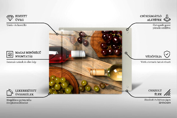 Zaščitna plošča za štedilnik Vinske steklenice in grozdje