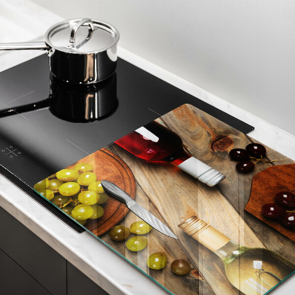 Zaščitna plošča za štedilnik Vinske steklenice in grozdje