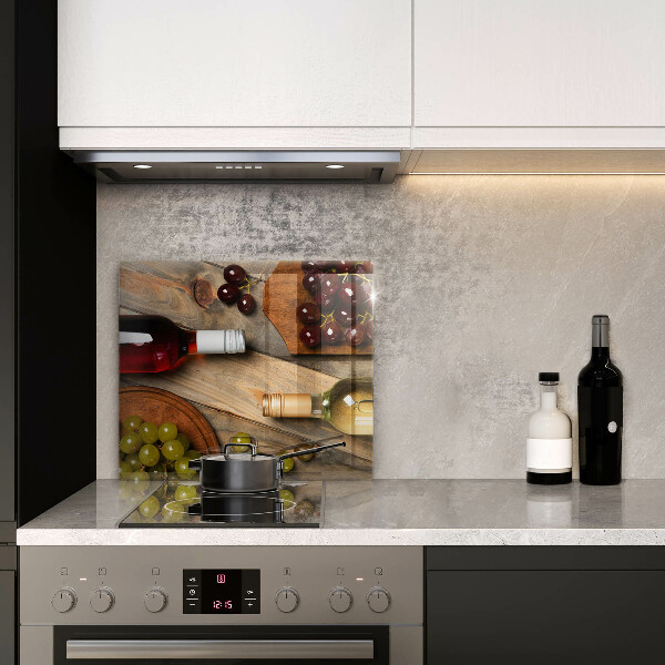 Zaščitna plošča za štedilnik Vinske steklenice in grozdje