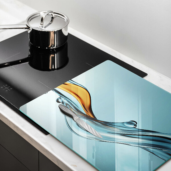 Zaščitna plošča za štedilnik Voda na modrem ozadju