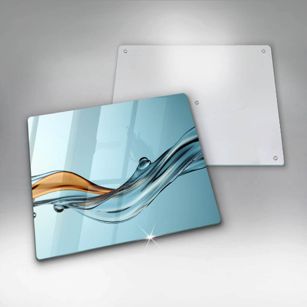 Zaščitna plošča za štedilnik Voda na modrem ozadju