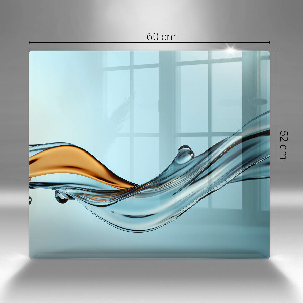Zaščitna plošča za štedilnik Voda na modrem ozadju