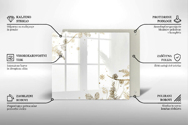 Zaščitna plošča za štedilnik Zimski okraski