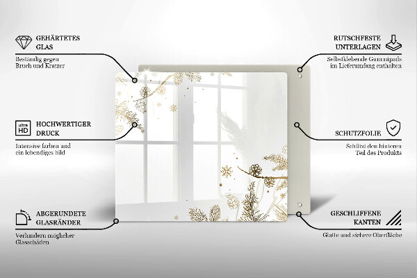 Zaščitna plošča za štedilnik Zimski okraski