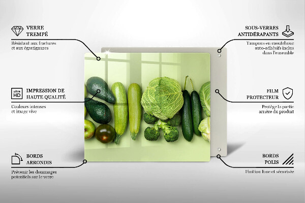 Zaščitna plošča za štedilnik Zeleno sadje in zelenjava