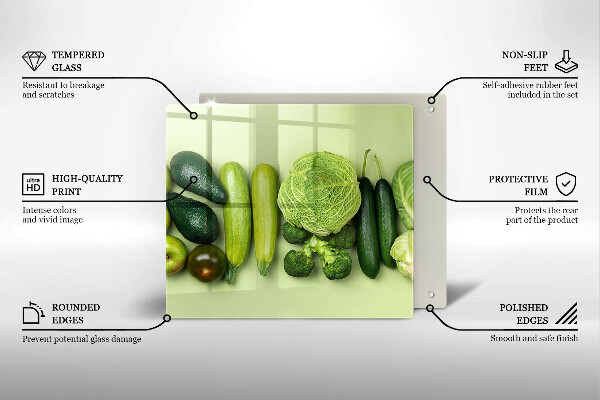Zaščitna plošča za štedilnik Zeleno sadje in zelenjava