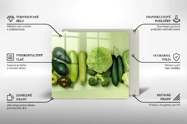 Zaščitna plošča za štedilnik Zeleno sadje in zelenjava