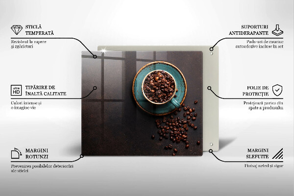 Stenska zaščitna plošča za štedilnik Skodelica kavnih zrn