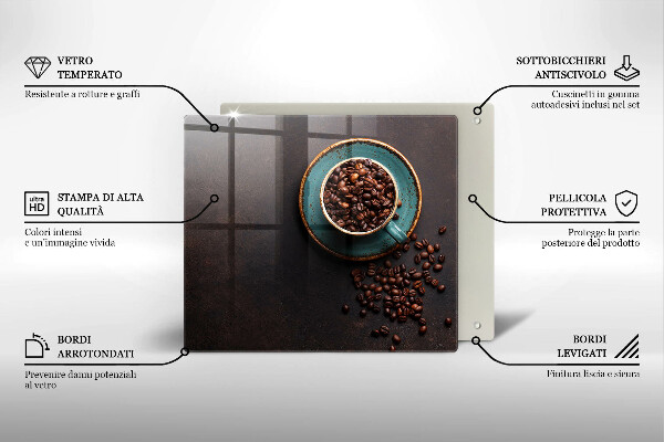 Stenska zaščitna plošča za štedilnik Skodelica kavnih zrn