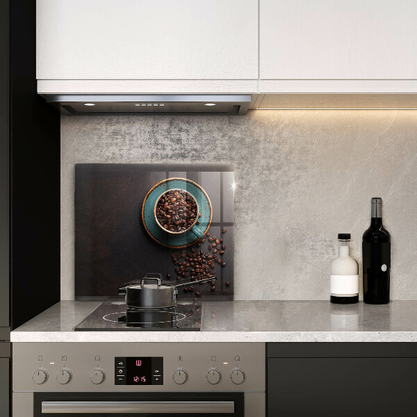 Stenska zaščitna plošča za štedilnik Skodelica kavnih zrn