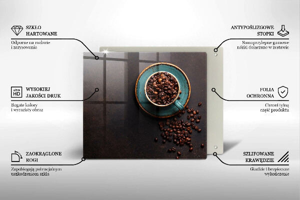 Stenska zaščitna plošča za štedilnik Skodelica kavnih zrn