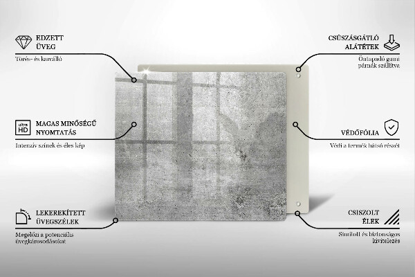 Stenska zaščitna plošča za štedilnik Tekstura betona