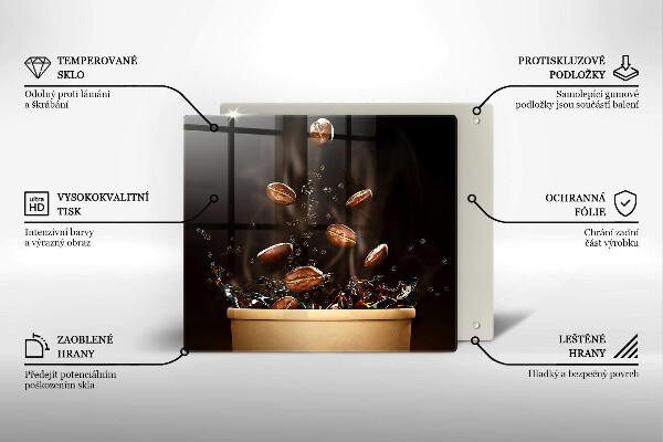 Stenska zaščitna plošča za štedilnik Vroča kavna zrna