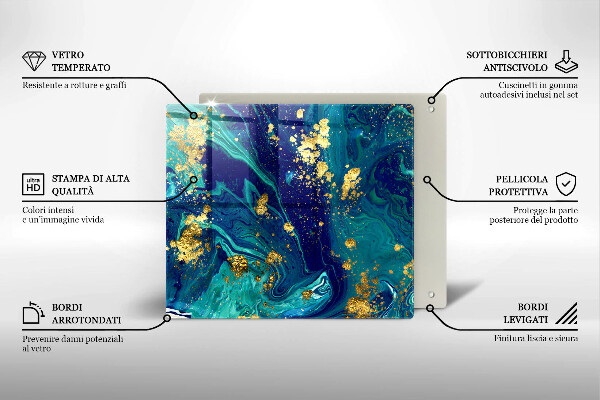 Stenska zaščitna plošča za štedilnik Abstrakcija z zlatom