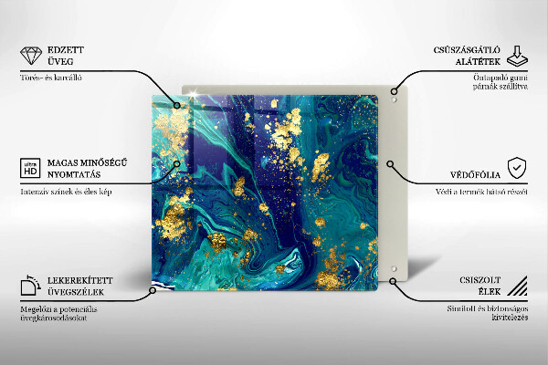 Stenska zaščitna plošča za štedilnik Abstrakcija z zlatom