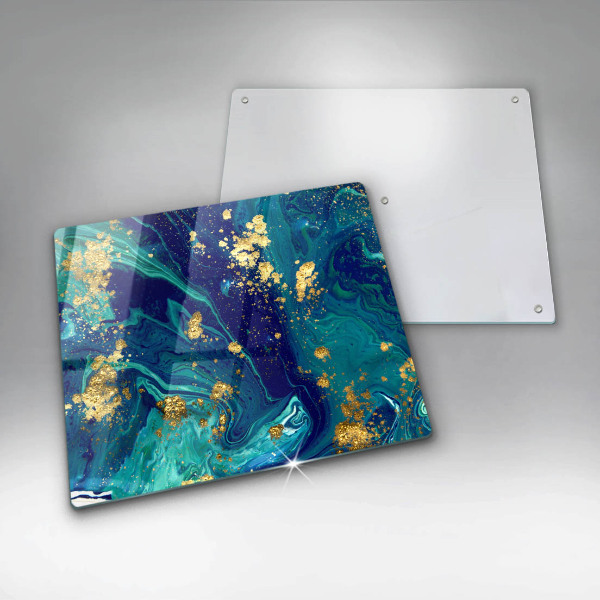 Stenska zaščitna plošča za štedilnik Abstrakcija z zlatom