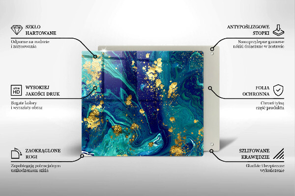 Stenska zaščitna plošča za štedilnik Abstrakcija z zlatom
