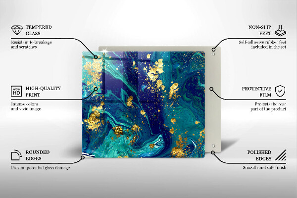 Stenska zaščitna plošča za štedilnik Abstrakcija z zlatom