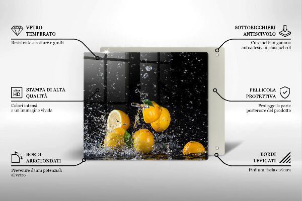 Zaščitna plošča za štedilnik Sočni sadeži limone