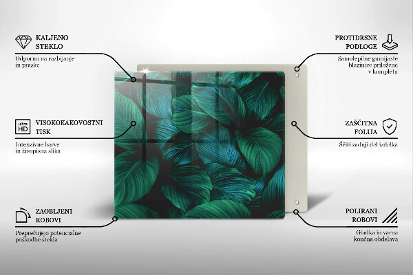 Stenska zaščitna plošča za štedilnik Listi džungle