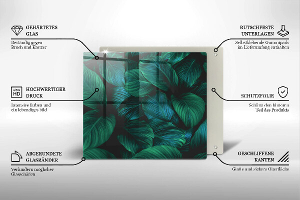 Stenska zaščitna plošča za štedilnik Listi džungle
