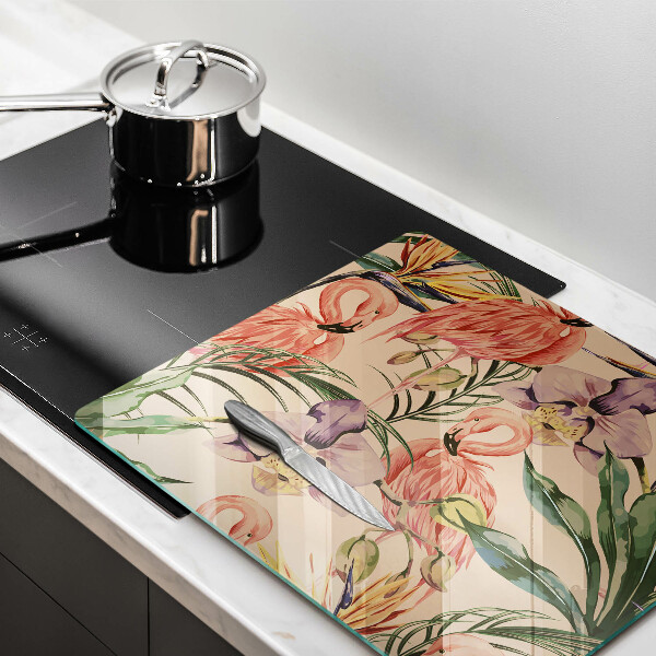 Zaščitna plošča za štedilnik Ilustracija flamingov