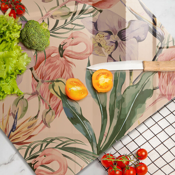 Zaščitna plošča za štedilnik Ilustracija flamingov