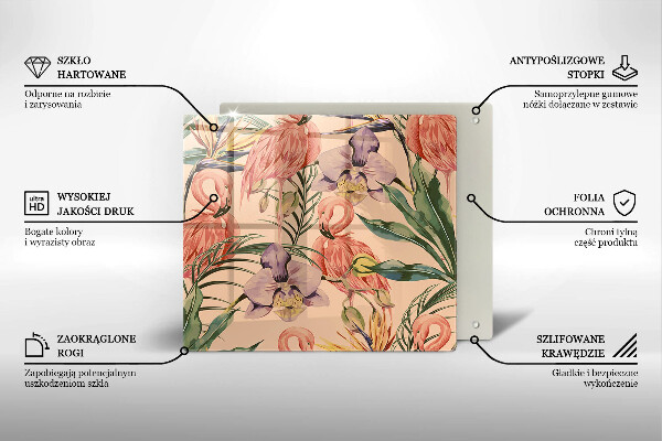 Zaščitna plošča za štedilnik Ilustracija flamingov