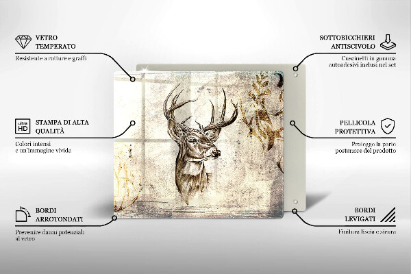 Zaščitna plošča za štedilnik Ilustracija živali jelena