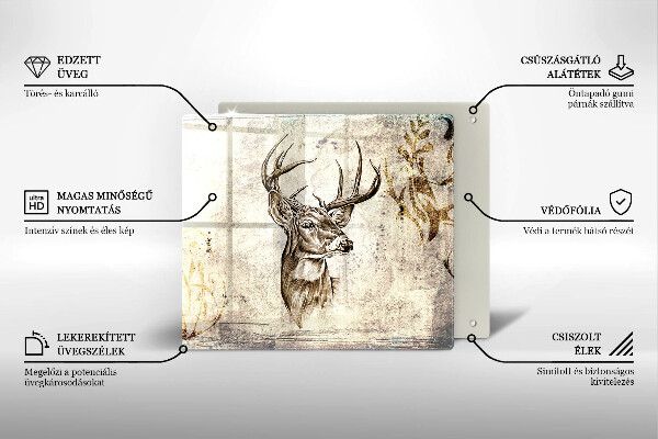 Zaščitna plošča za štedilnik Ilustracija živali jelena