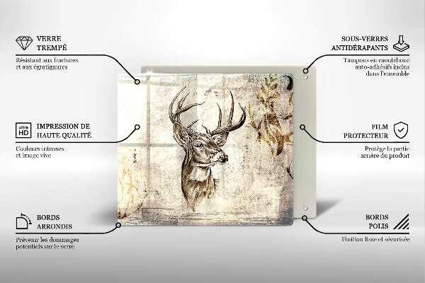 Zaščitna plošča za štedilnik Ilustracija živali jelena