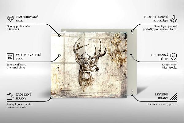 Zaščitna plošča za štedilnik Ilustracija živali jelena