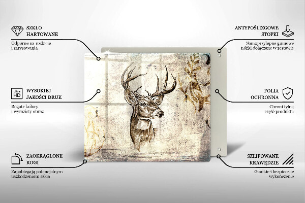 Zaščitna plošča za štedilnik Ilustracija živali jelena