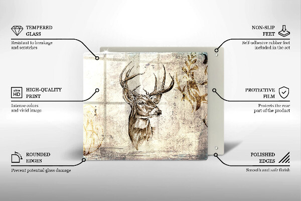 Zaščitna plošča za štedilnik Ilustracija živali jelena