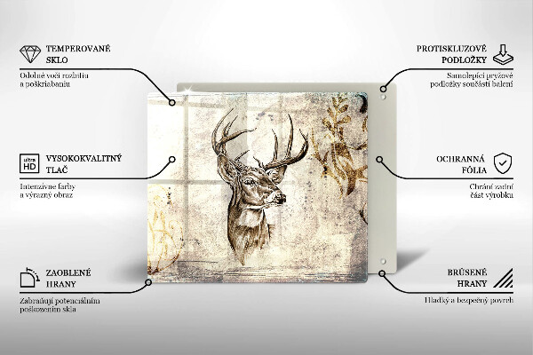 Zaščitna plošča za štedilnik Ilustracija živali jelena