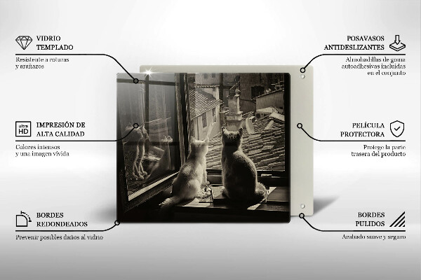 Zaščitna plošča za štedilnik Mačje mesto in okno