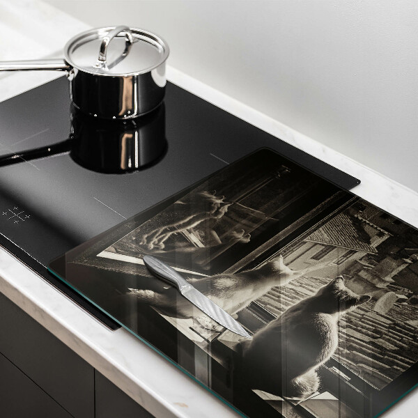 Zaščitna plošča za štedilnik Mačje mesto in okno