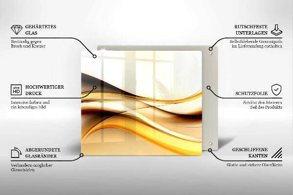 Stenska zaščitna plošča za štedilnik Abstraktne črte dima
