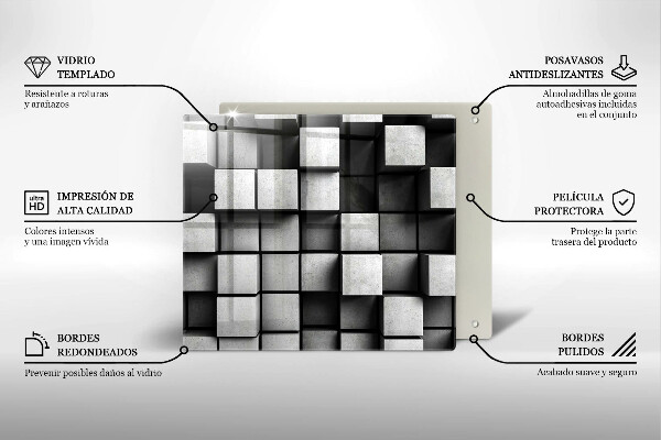 Zaščitna plošča za štedilnik Abstraktni 3D kvadrati
