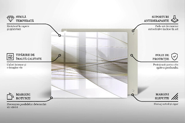 Zaščitna plošča za štedilnik Oblikovanje abstraktnih črt