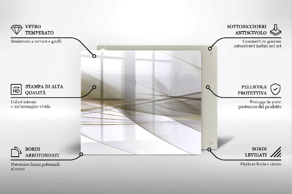 Zaščitna plošča za štedilnik Oblikovanje abstraktnih črt
